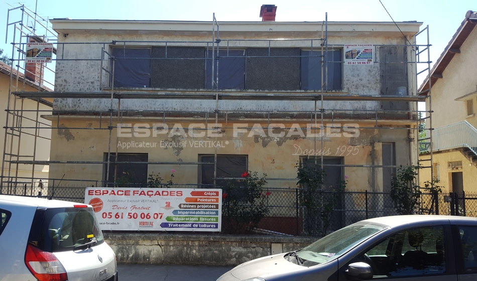 Reprise de façade de maison à Toulouse avant réalisée par Espace Façades