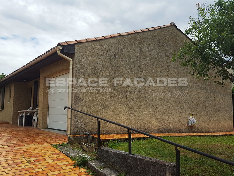 Reprise de façade de maison à l'Union avant réalisée par Espace Façades