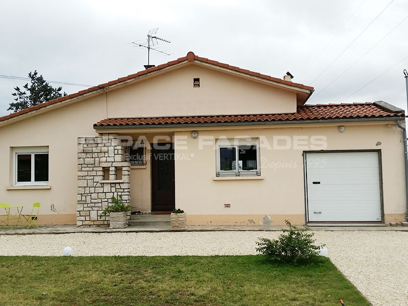 Ravalement de façade à Muret réalisé par Espace Façades